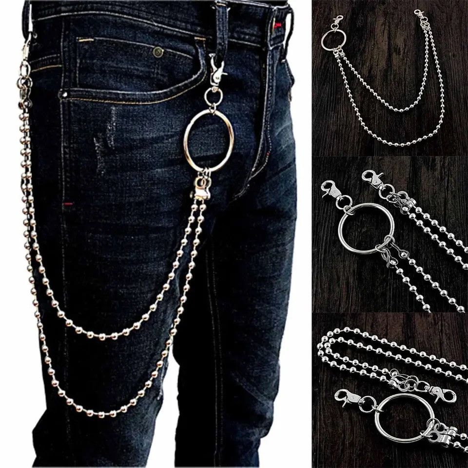 Jewelry Double Bead Chain Punk Rock Fashion Pants Chain Size ONE SIZE - 2 Thumbnail