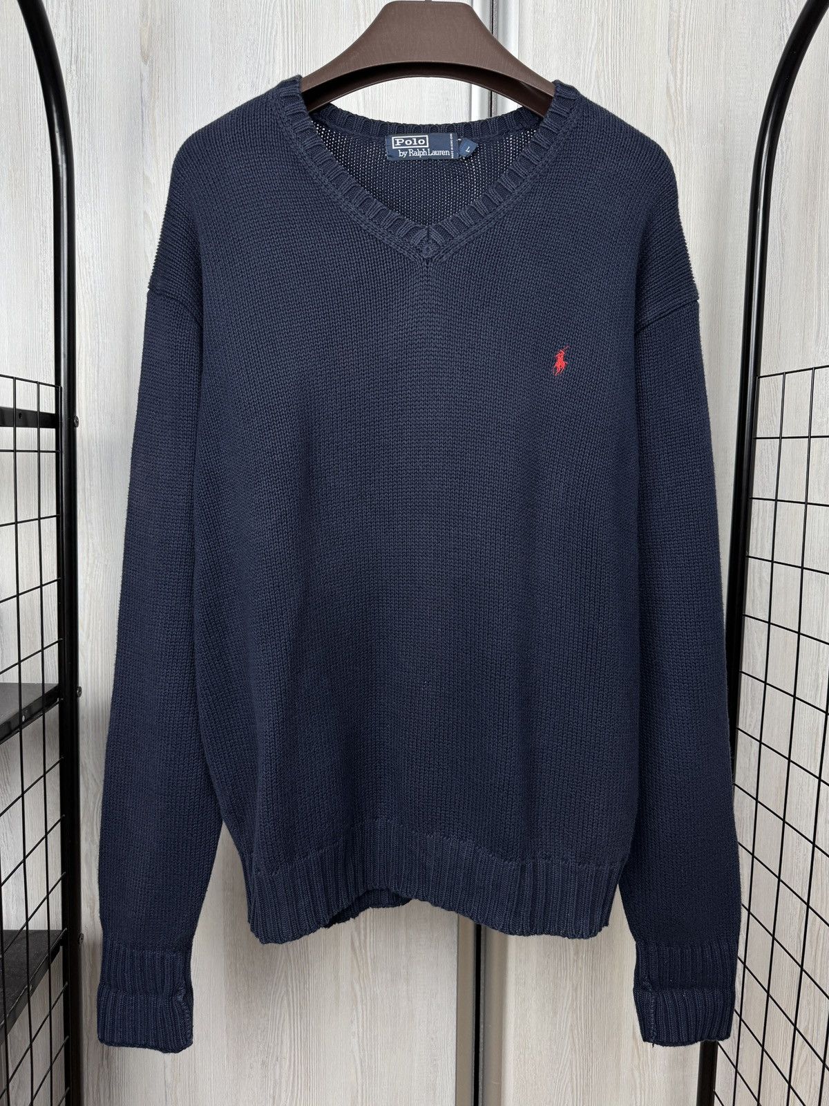 Polo Ralph Lauren Polo Ralph Lauren vintage blue knitted sweater Hong Kong Size US L / EU 52-54 / 3 - 2 Thumbnail