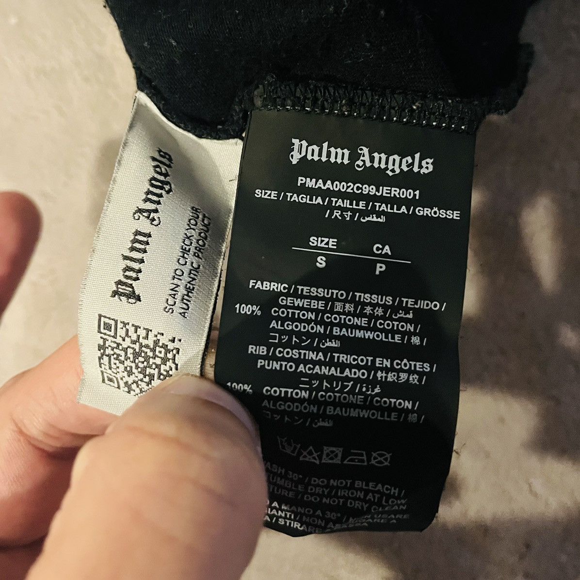 Palm Angels Palm Angels Collar Spell-Out Black T-Shirt Men’s Size Small Size US S / EU 44-46 / 1 - 4 Thumbnail