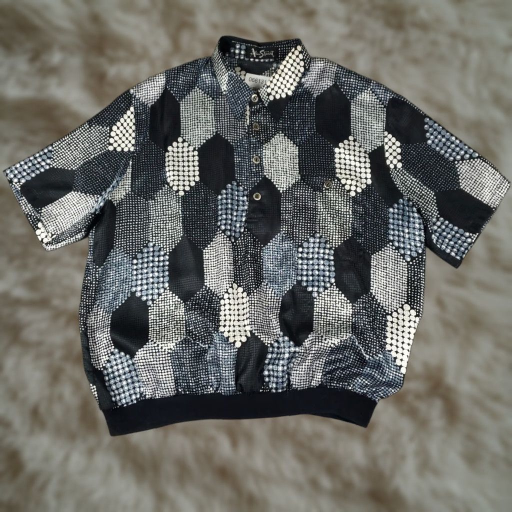 Vintage VINTAGE Alan Stuart Polo Shirt Mens XL Black Geometric Short Sleeve Button Collared Logo Modern Retro Classic Preppy Size US XL / EU 56 / 4 - 1 Thumbnail
