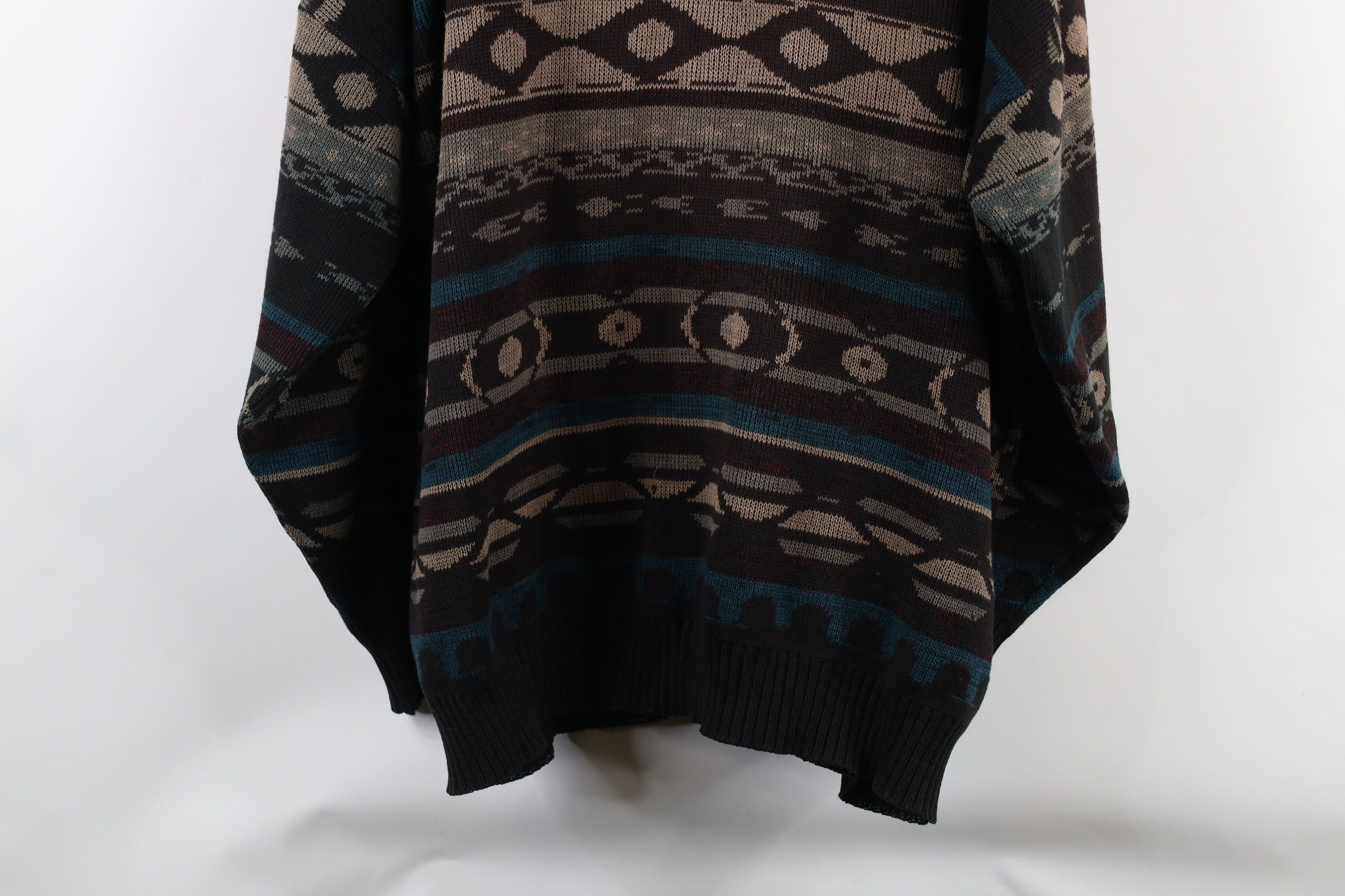 Vintage Vintage 90s Streetwear Southwestern Knit Cardigan Sweater Size US XXL / EU 58 / 5 - 12 Thumbnail