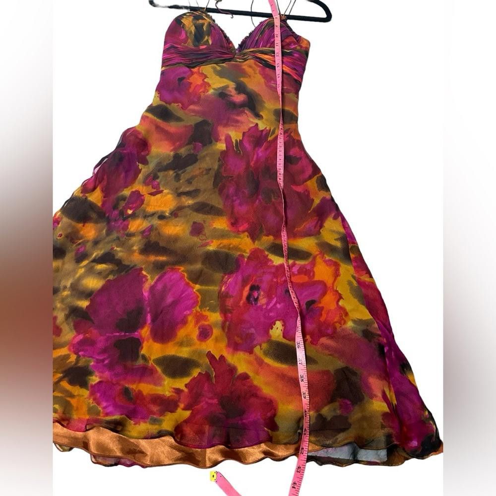 Designer Cache l Vintage 90s Silk Midi Dress Size 4 Size S / US 4 / IT 40 - 3 Thumbnail