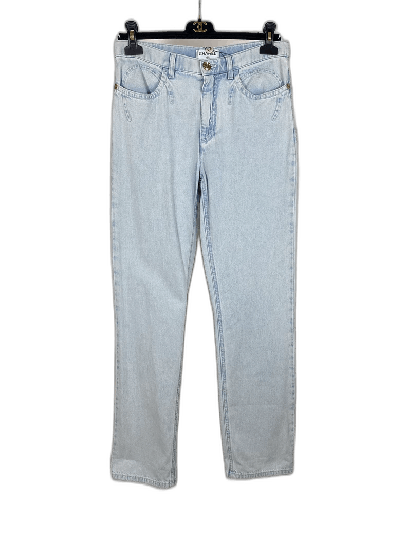 Chanel Light Blue Chanel Denim Pants -2505 Size US 38 / EU 54 - 1 Thumbnail