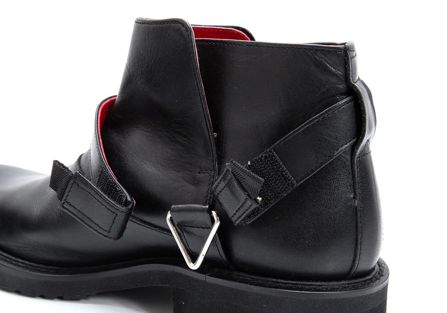Jean Paul Gaultier Leather Ring Belt Short Boots in Black Size 25 Size US 7 / EU 40 - 7 Thumbnail