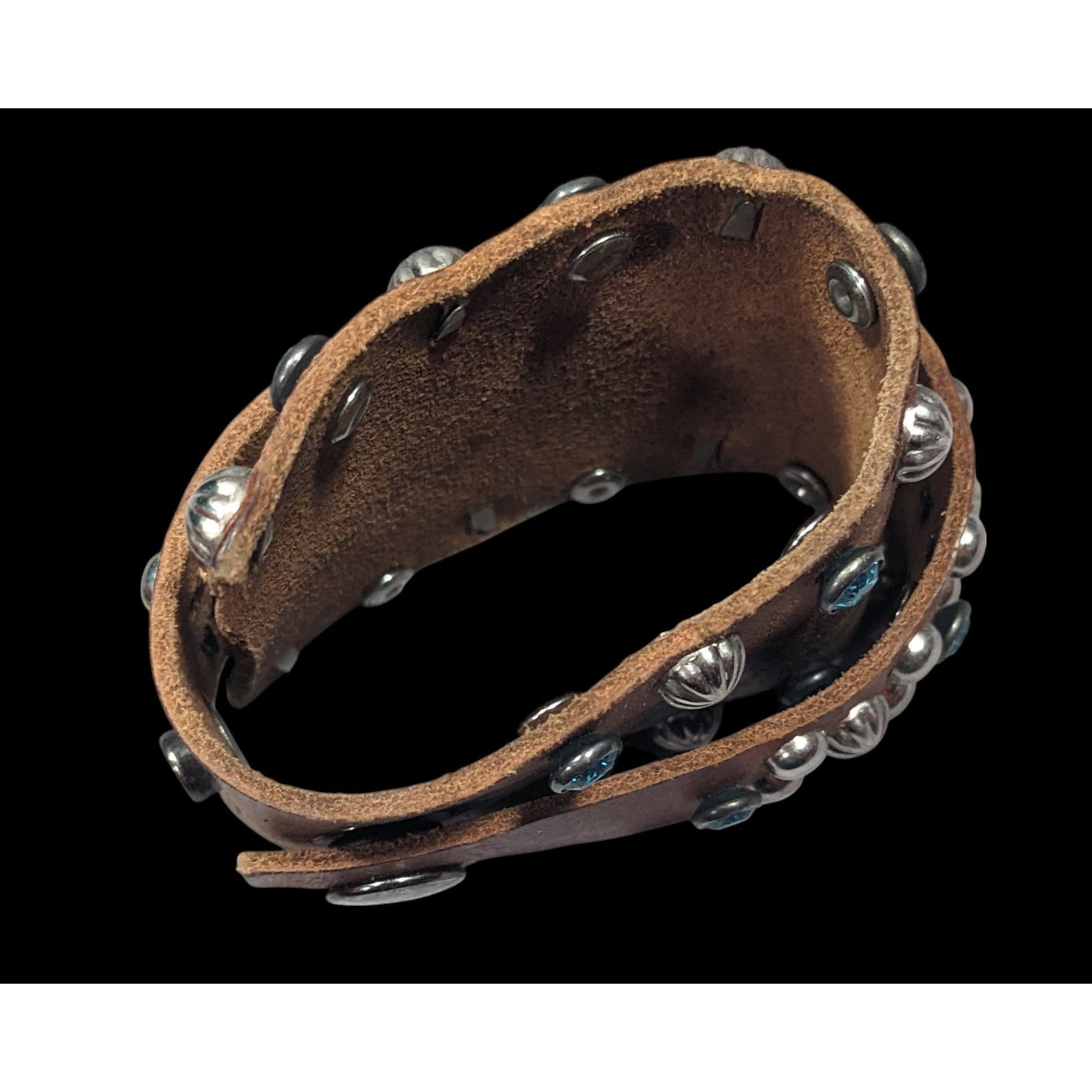 Other Handmade Western Glam Tapered Leather Wrap Bracelet With Stu Size ONE SIZE - 4 Thumbnail