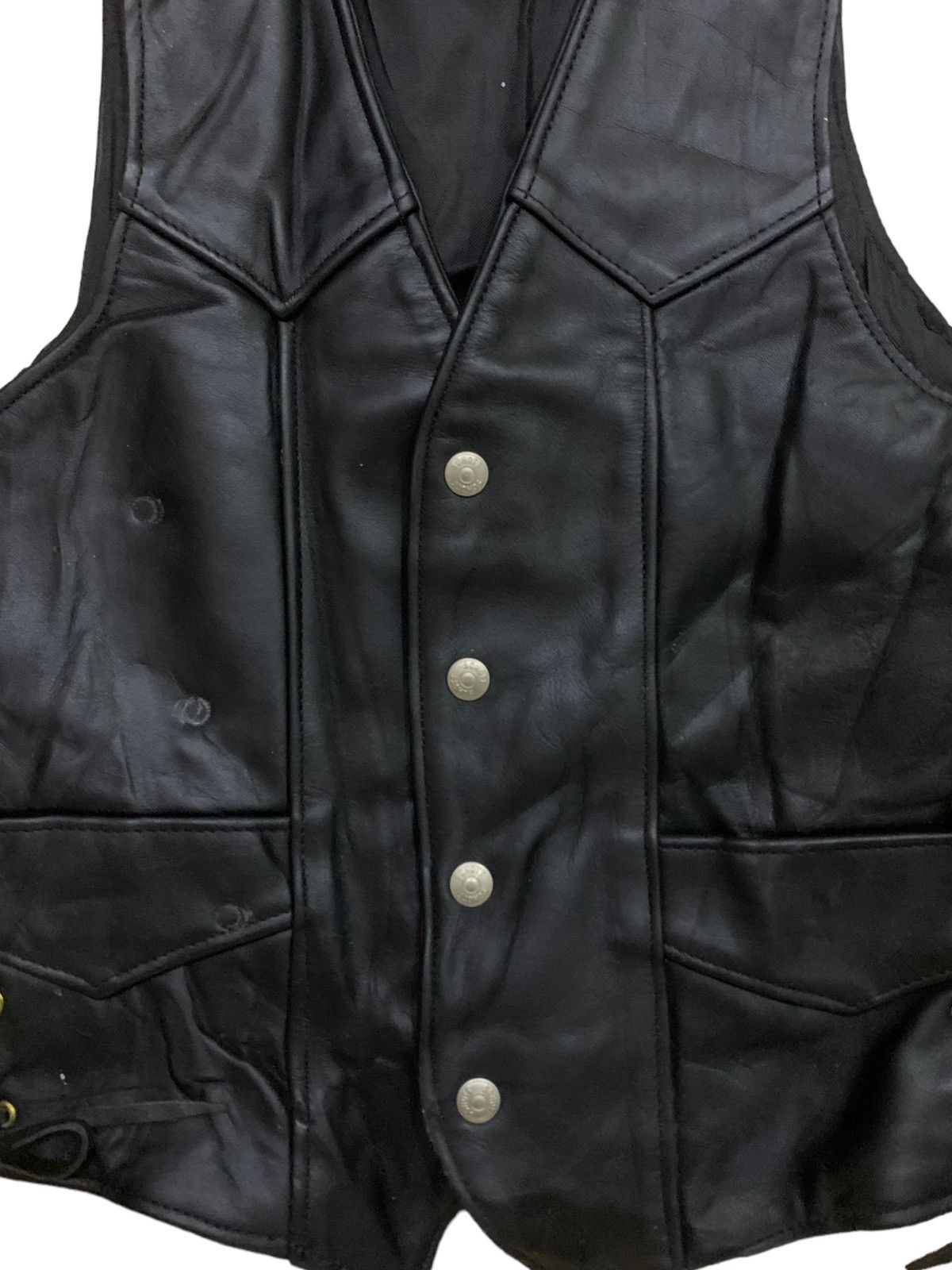 Schott 🔥Last Drop🔥 Vintage Schott Punk Leather Pocket Vest Size US S / EU 44-46 / 1 - 4 Thumbnail