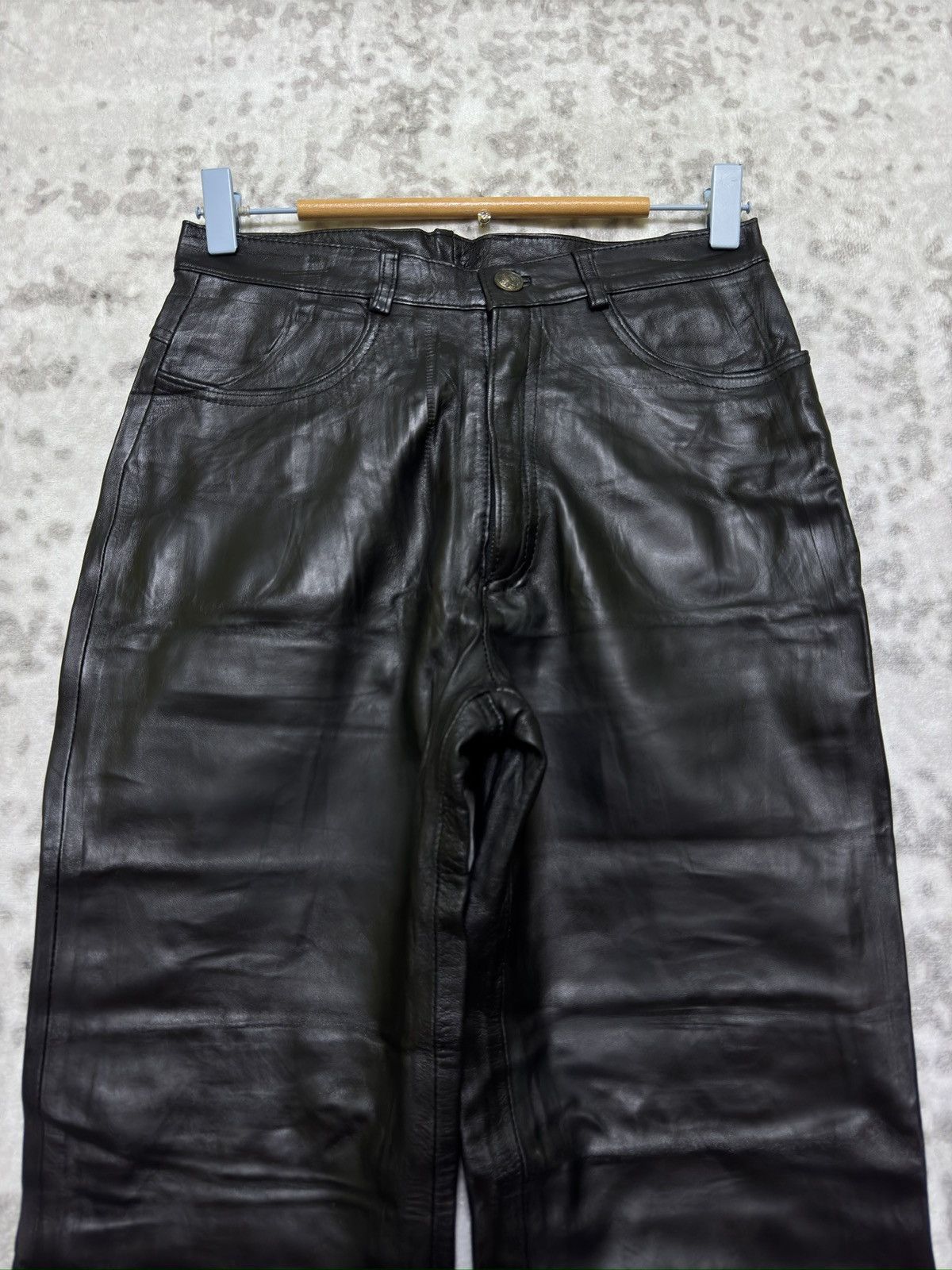 Japanese Brand Rigel Created by Miwa Sheepskin Leather Pants Y2K Archive Size US 26 / EU 42 - 3 Thumbnail