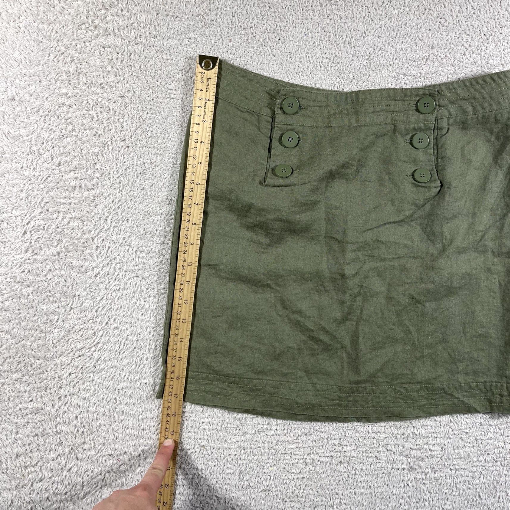 Vintage VINTAGE MAX Studio 100% Linen Skirt Women’s 4 Army Green A Line Mini Skirt Y2K Sailor Skirt Womens Mens? Size 27" / US 4 / IT 40 - 8 Thumbnail