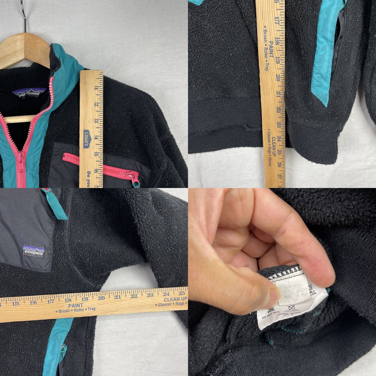 Patagonia VINTAGE Patagonia Synchilla Sweater Womens 12 Black Pullover Fleece Mock Neck 1/2 Zip Pockets Logo Zipper Embroidered USA Built Size XL / US 12-14 / IT 48-50 - 8 Thumbnail