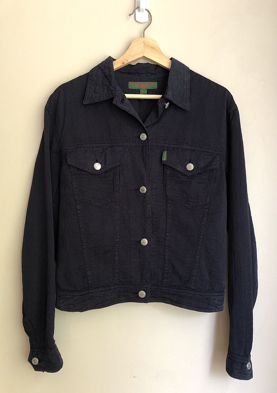 Katharine Hamnett London Vintage Katharine Hamnett Textured Logo Denim Jacket Size US S / EU 44-46 / 1 - 5 Thumbnail