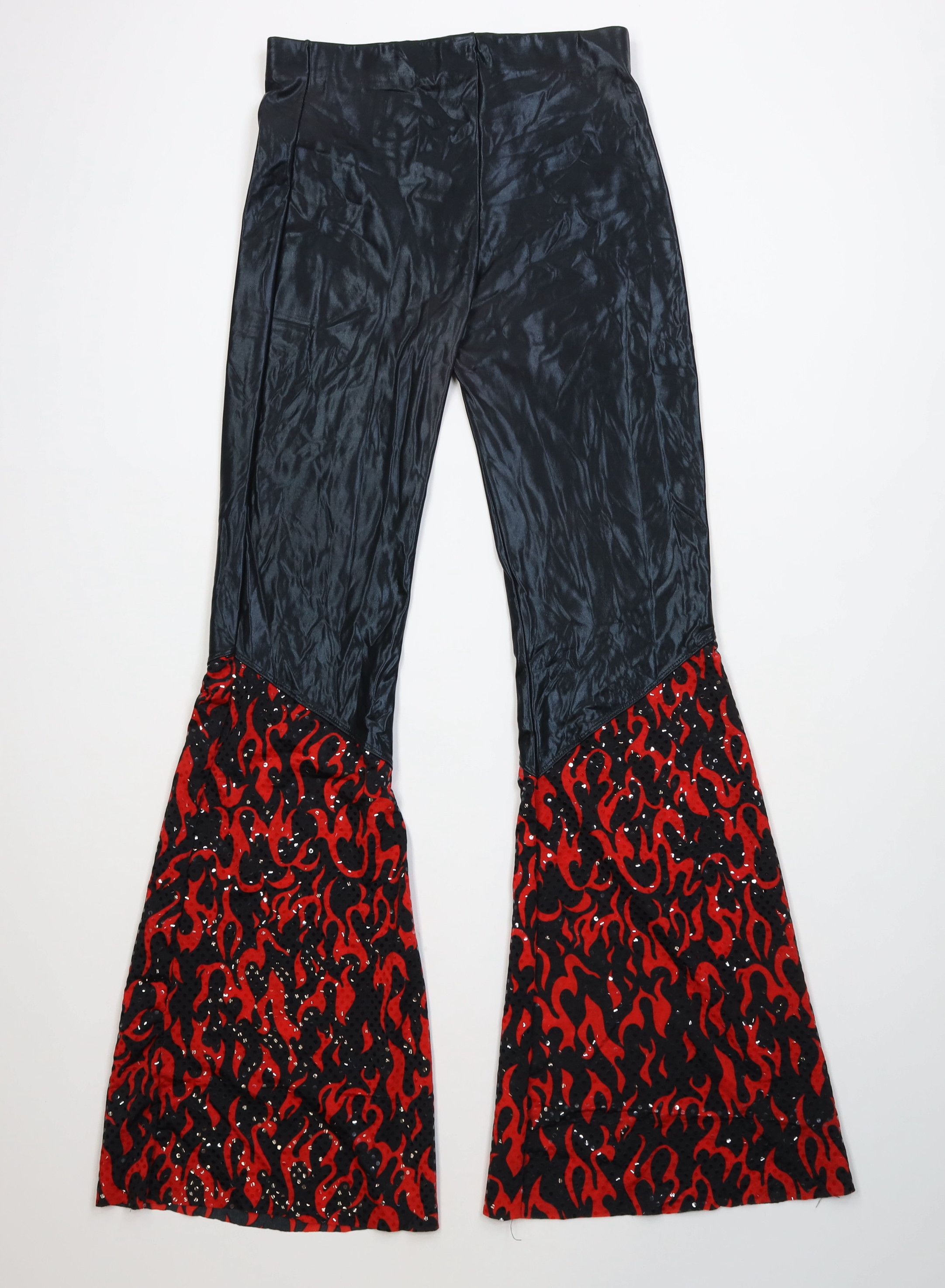 Vintage Vintage 90s Y2K Metallic Fire Flames Bell Bottoms Pants Size 27" / US 4 / IT 40 - 8 Thumbnail