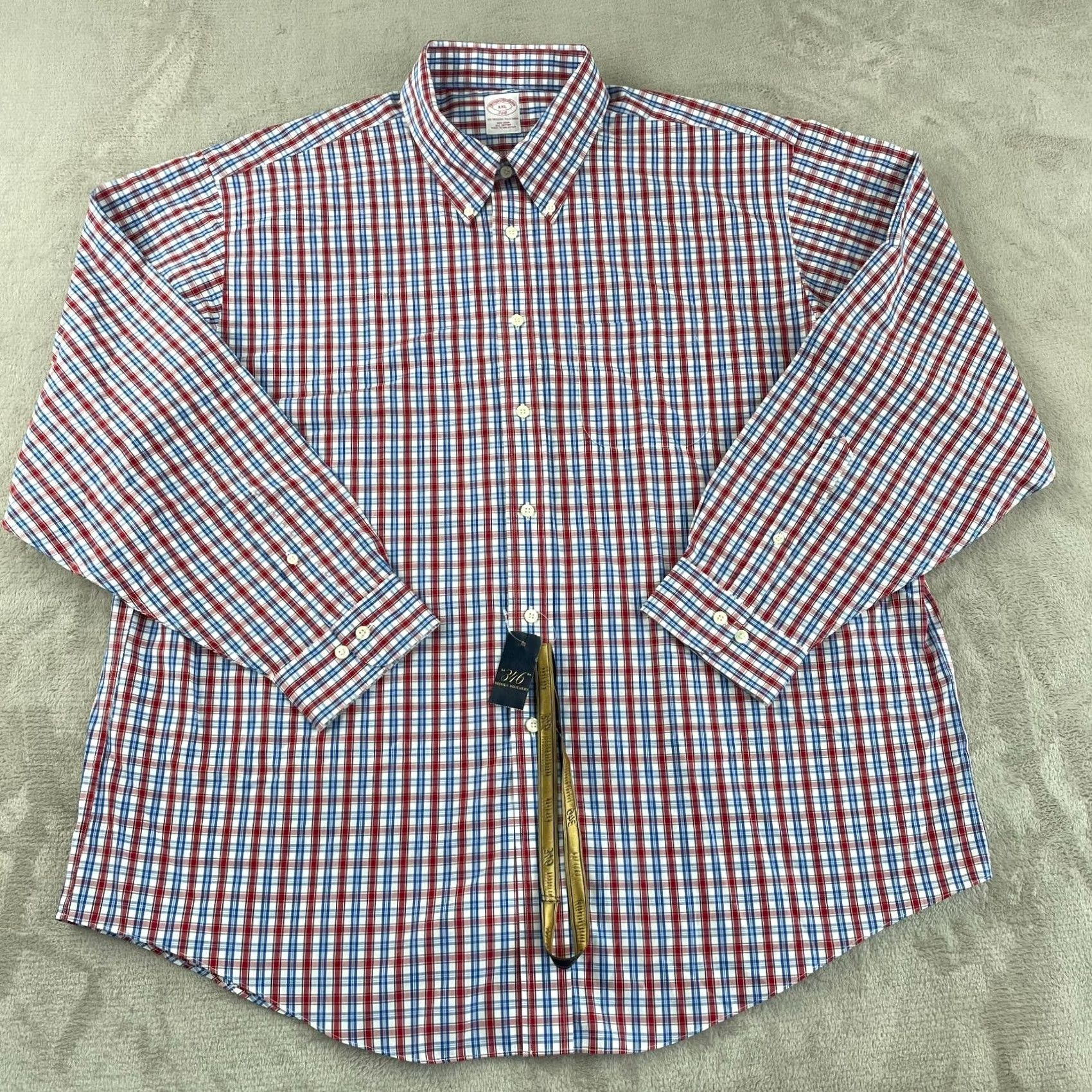 Brooks Brothers Brooks Brothers Shirt Men 2XL Red Blue White Plaid Non Iron Long Sleeve NWT Size US XXL / EU 58 / 5 - 3 Thumbnail