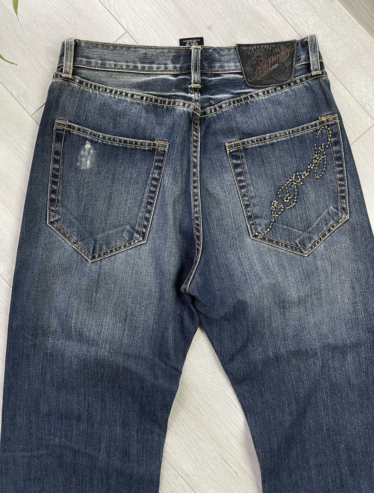Christian Audigier × Ed Hardy × Vintage Ed Hardy Vintage Classical Distressed Style Jeans Size US 30 / EU 46 - 2 Thumbnail