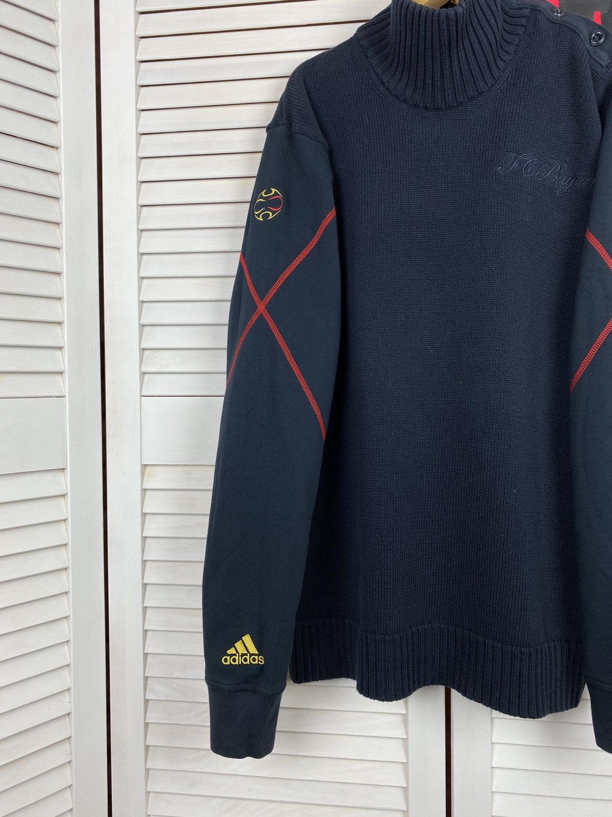 Adidas Vintage Knit Sweater Adidas Bayern Munich Turtleneck Footbal Size US M / EU 48-50 / 2 - 7 Thumbnail
