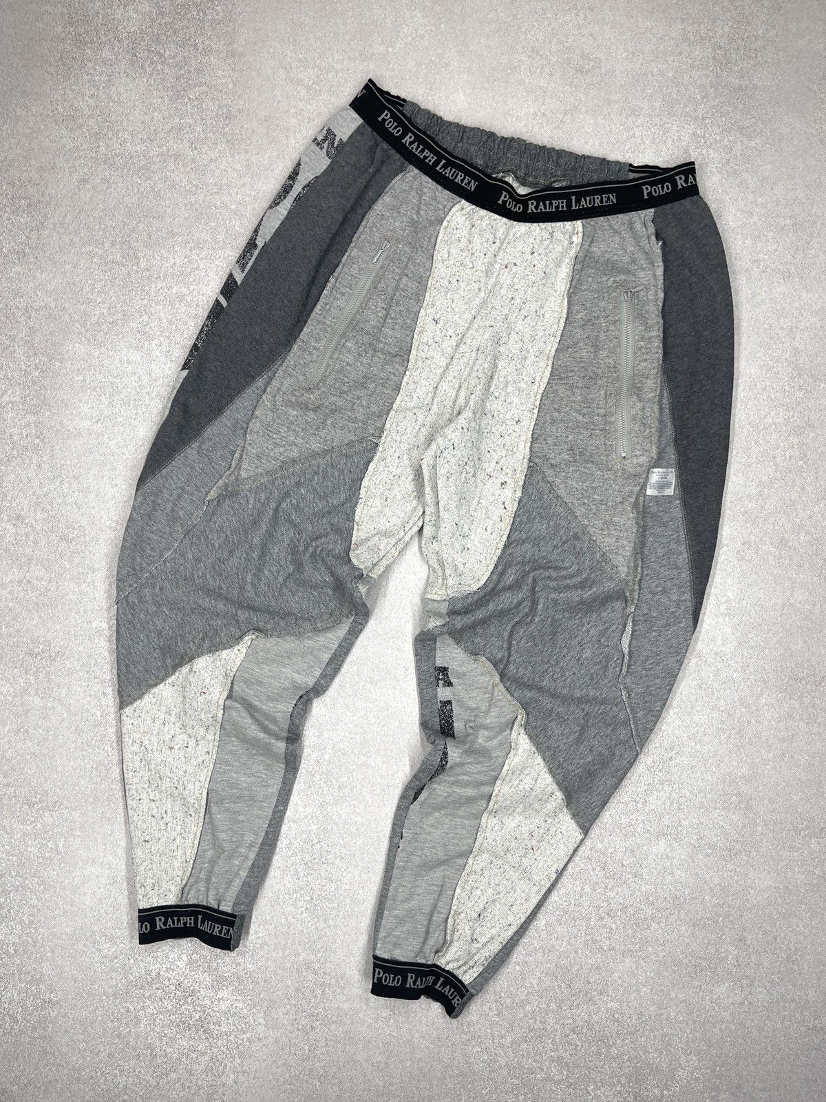 Polo Ralph Lauren Vintage Polo Ralph Lauren Castom Patchwork Sweatpants Grey Size US 34 / EU 50 - 1 Thumbnail