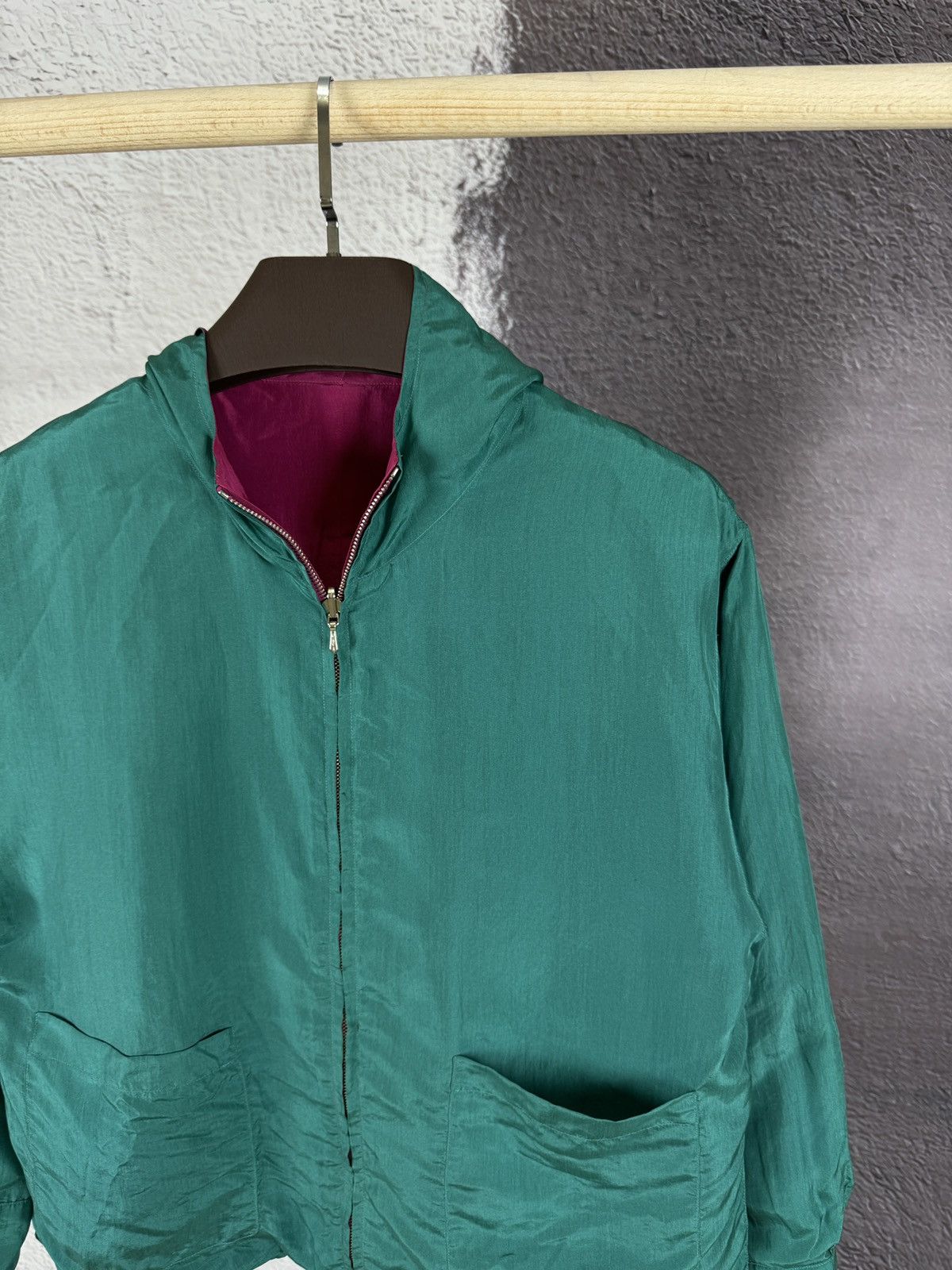 Kenzo Kenzo Paris vintage green pink silk reversible hooded jacket Size XS / US 0-2 / IT 36-38 - 7 Thumbnail