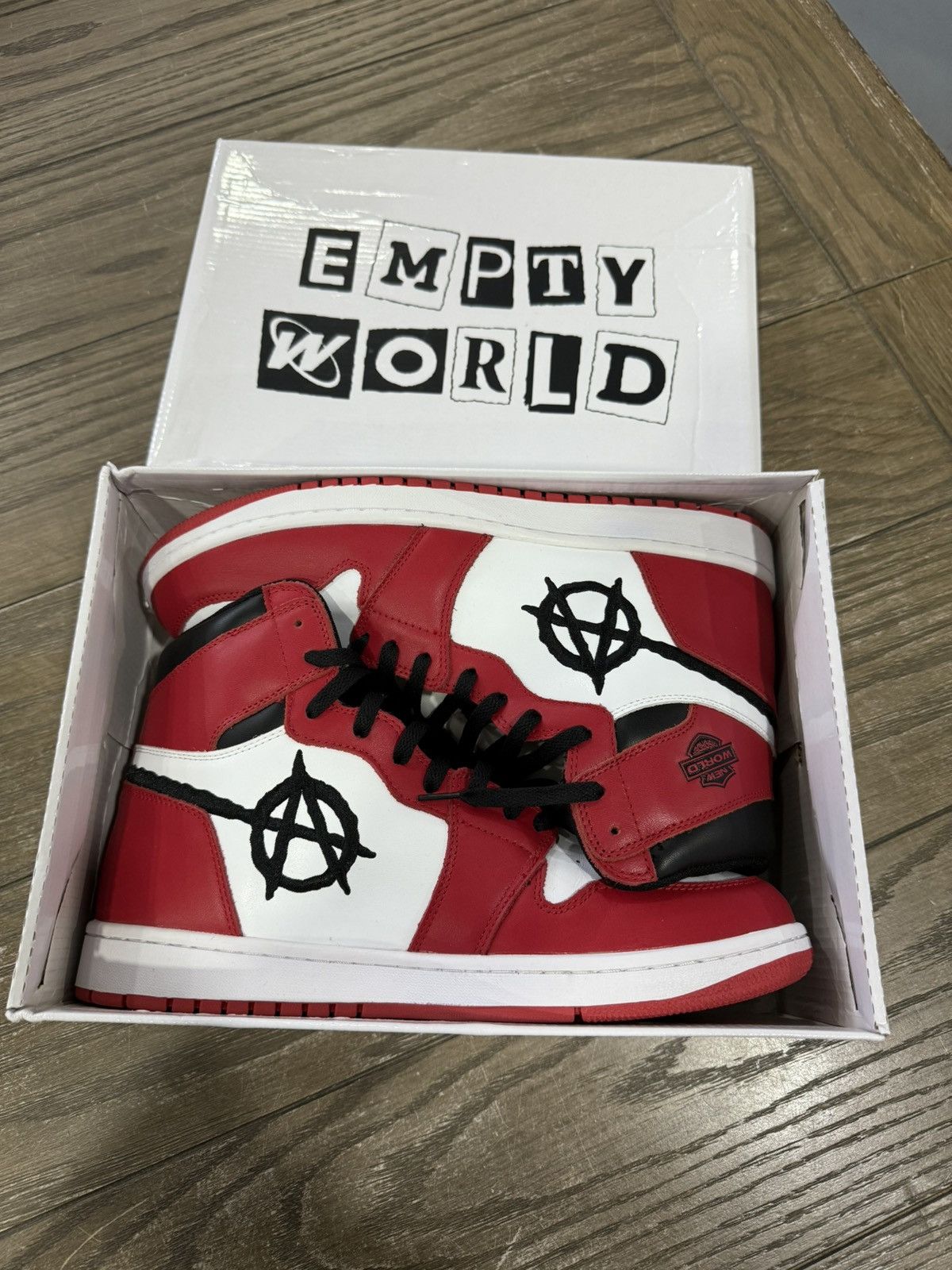 Designer ⚡️ EMPTY WORLDWIDE Custom RARE! Jordan 1 Anarchy Size 13 ⚡️ Size US 13 / EU 46 - 2 Thumbnail