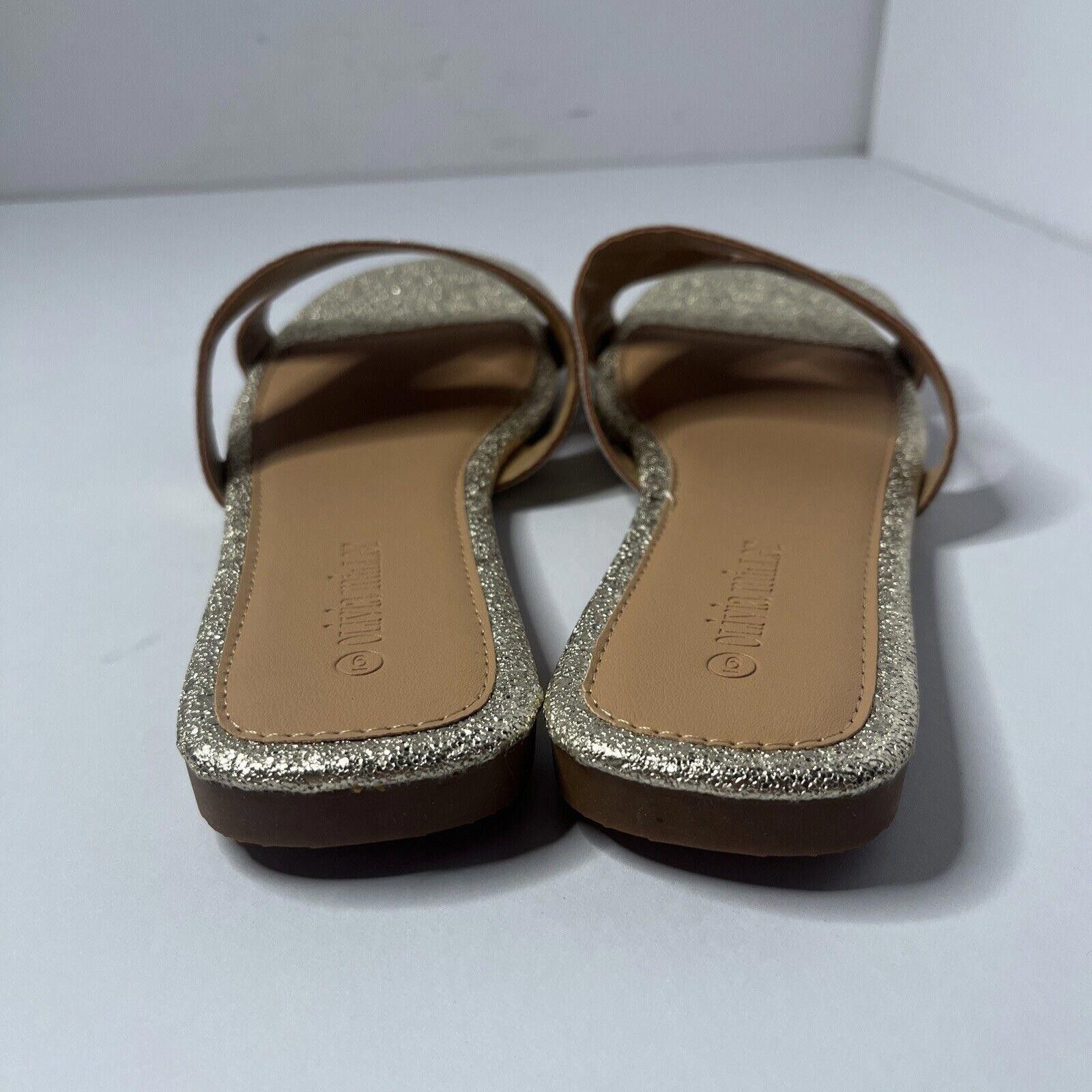 Designer Olivia Miller Woman's Mia Gold Speckle Slides Size 6 New Size US 6 / IT 36 - 3 Thumbnail