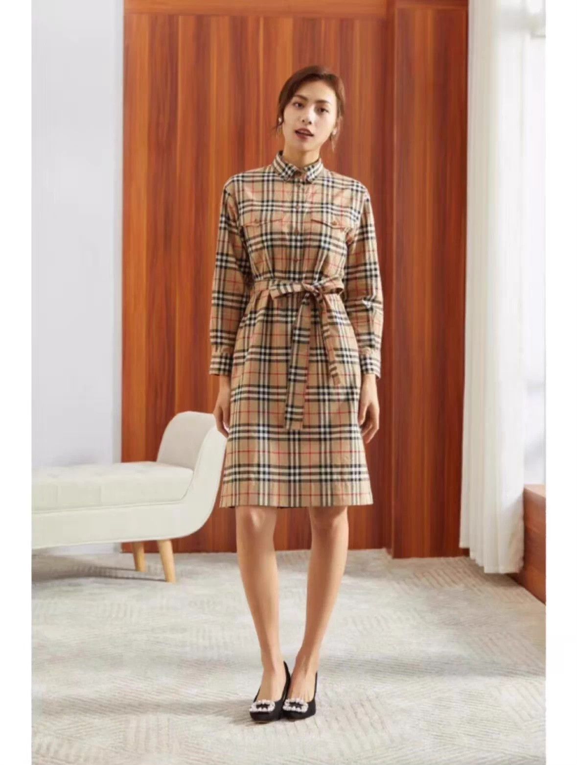 Burberry Burberry Classic Check Belted Shirt Dress 40 Deadstock Size M / US 6-8 / IT 42-44 - 5 Thumbnail