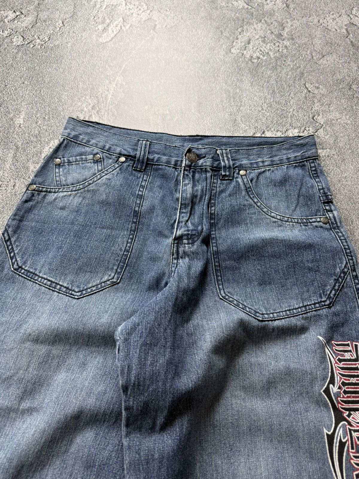 JNCO Vintage Y2K Drip Tribal Logo Short breeches Size Xs Size 27" / US 4 / IT 40 - 4 Thumbnail