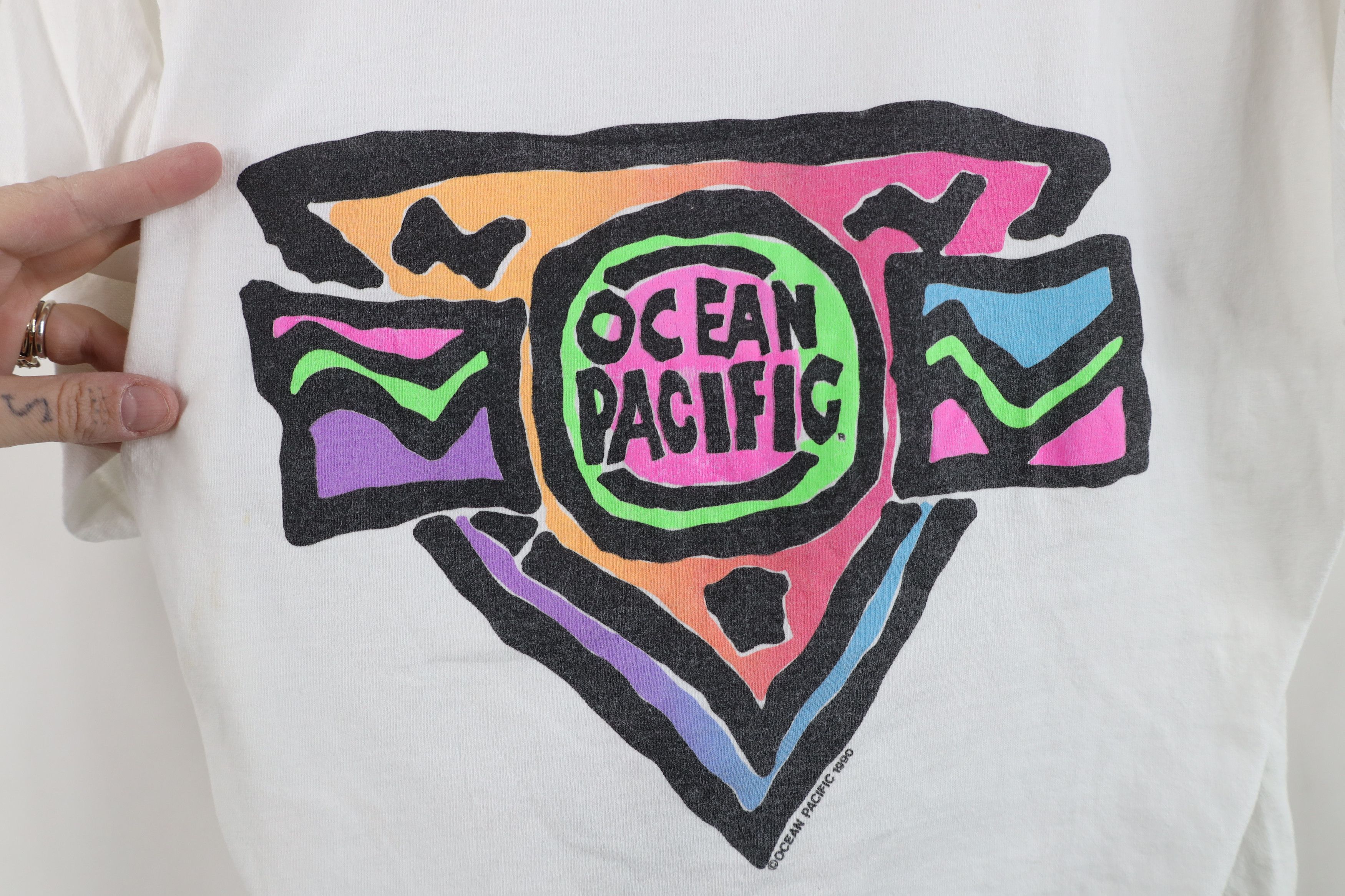 Ocean Pacific Vintage 90s Ocean Pacific Cropped Surfing T-Shirt USA Size ONE SIZE - 5 Thumbnail