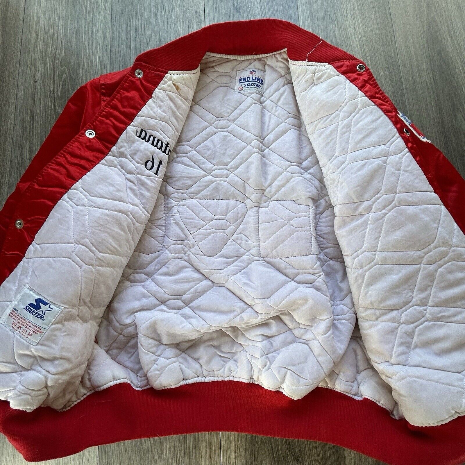 Starter San Francisco 49ers Joe Montana Bomber Jacket Super Bowl Size US XL / EU 56 / 4 - 9 Thumbnail