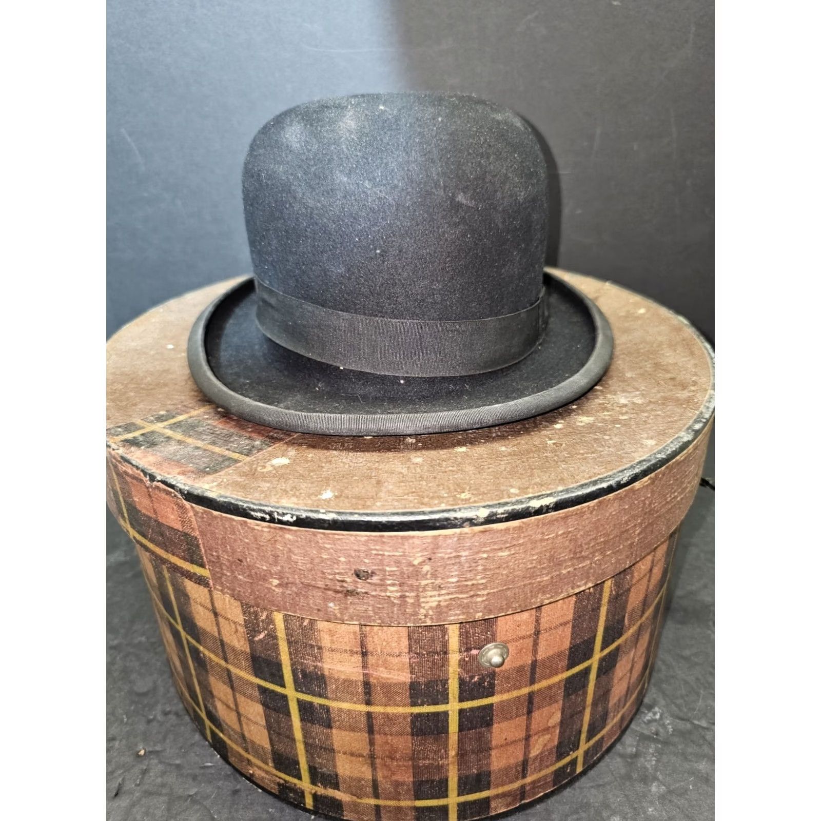 Brooks VINTAGE Herbert Johnson Derby Hat Exclusively for Brooks Bros. Size 7 Black 1900s Size ONE SIZE - 2 Thumbnail