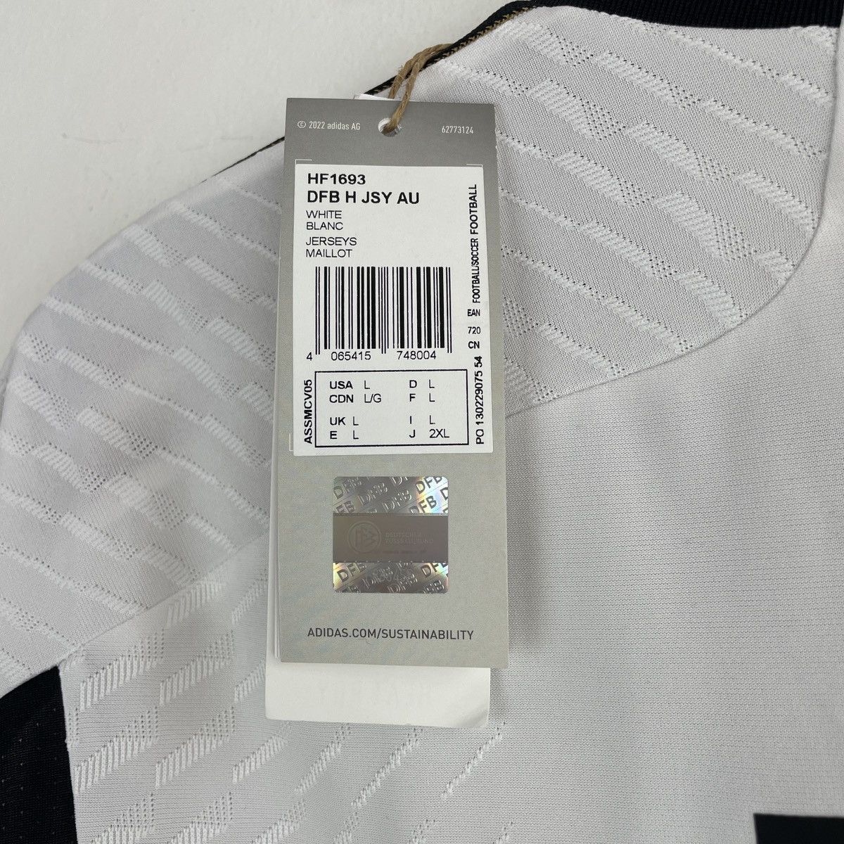Adidas Germany Fullkrug Authentic Adidas HEAT.RDY Jersey 2022/2023 Size US L / EU 52-54 / 3 - 13 Thumbnail
