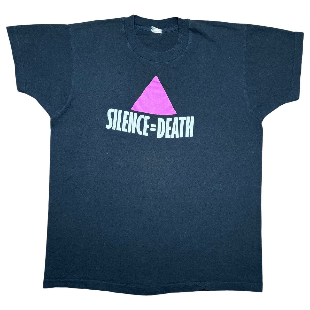 Vintage Vintage 1980s Silence Equals Death AIDS Awareness Promo Tee Size US L / EU 52-54 / 3 - 1 Thumbnail