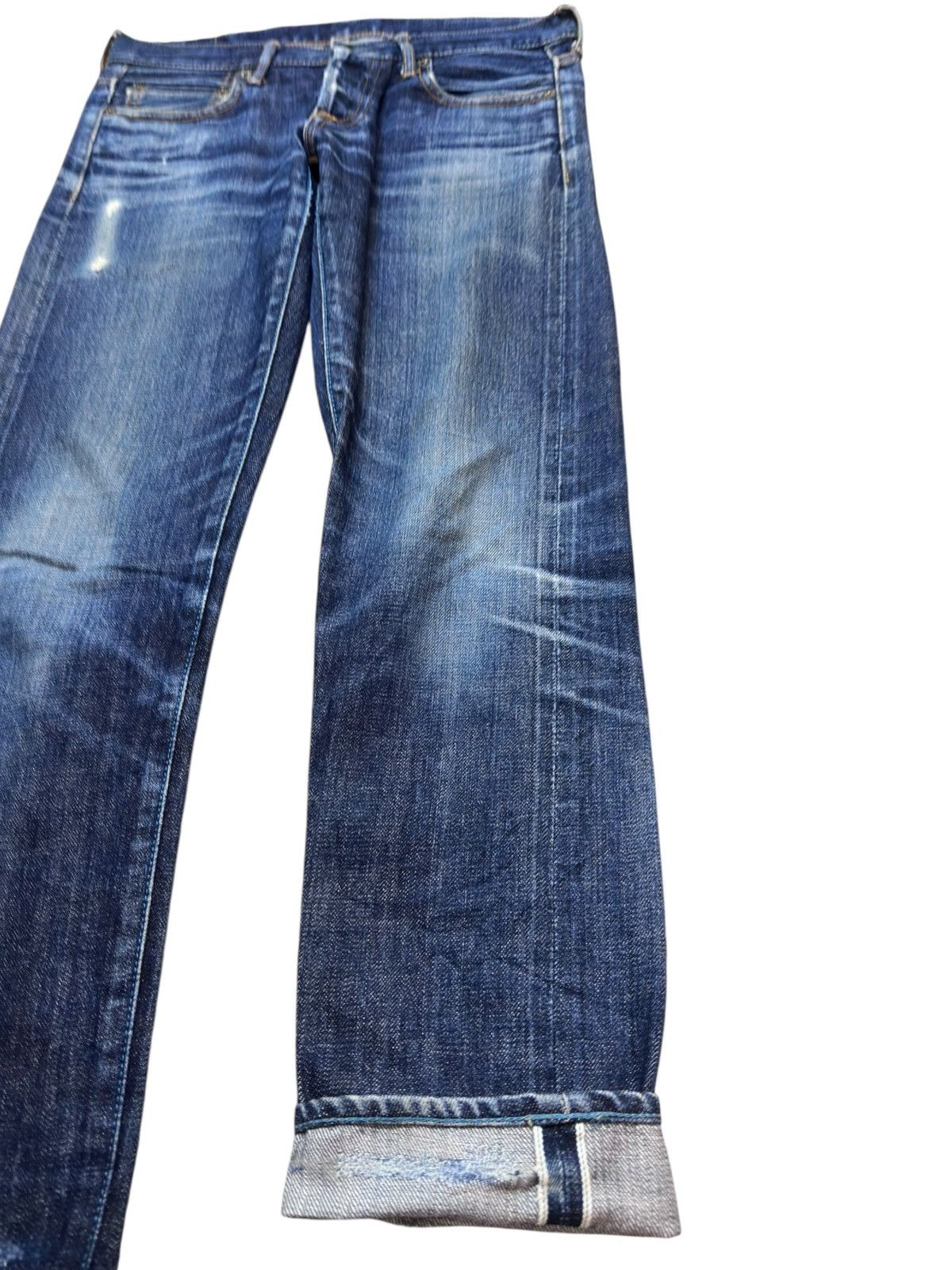 Japan Blue Vintage Japan Blue Jeans Selvedge Whiskers Grunge Denim Size US 30 / EU 46 - 4 Thumbnail