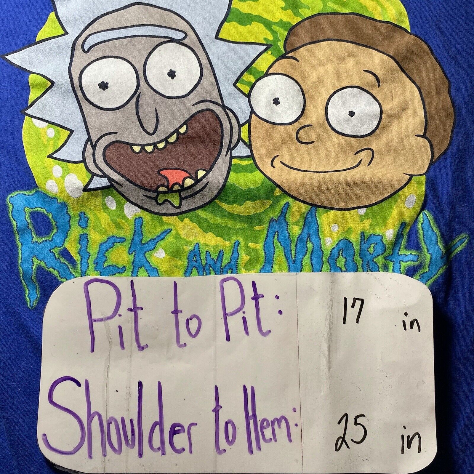 Other Rick & Morty Small Blue Adult Swim Cartoon Graphic T Shirt Size US S / EU 44-46 / 1 - 9 Thumbnail