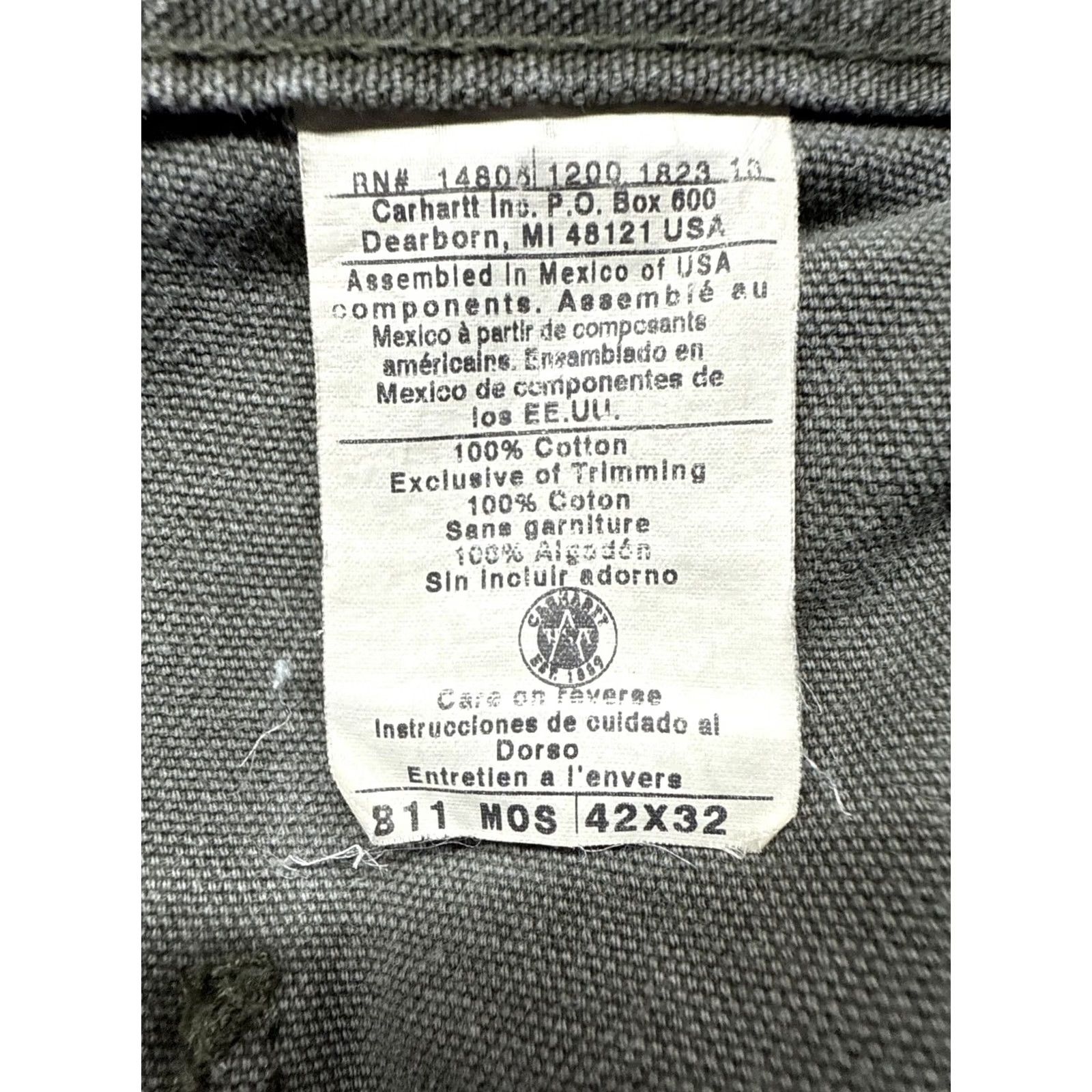 Carhartt VINTAGE Carhartt Pants Carpenter B11 Dungaree Fit 41x31 Green Mens Regular Canvas Cotton Relaxed 42 Waist 32 Inseam Size US 42 / EU 58 - 3 Thumbnail