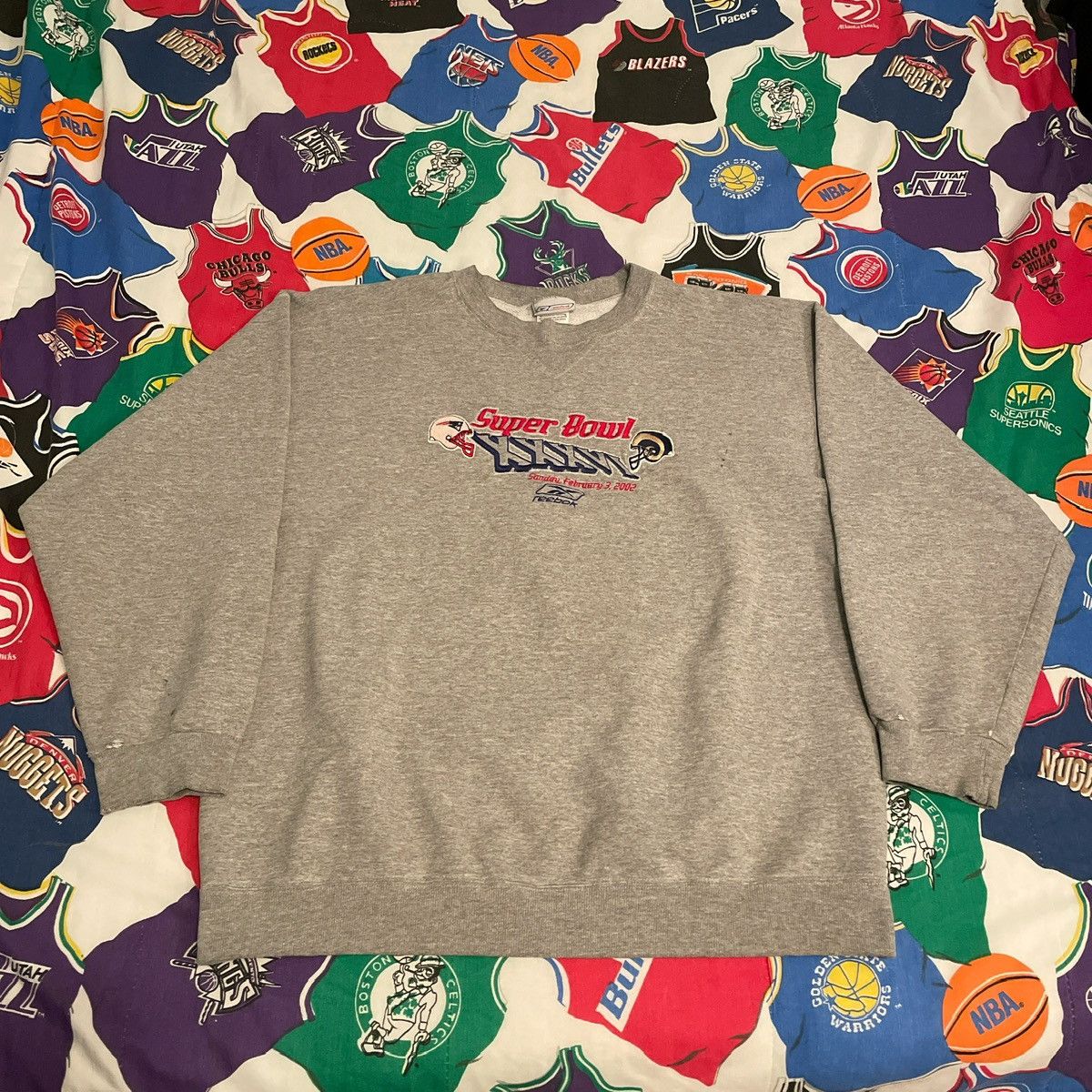 NFL × Reebok × Vintage Vintage 2002 NFL Patriots vs Rams Super Bowl Crewneck Size US XL / EU 56 / 4 - 1 Thumbnail