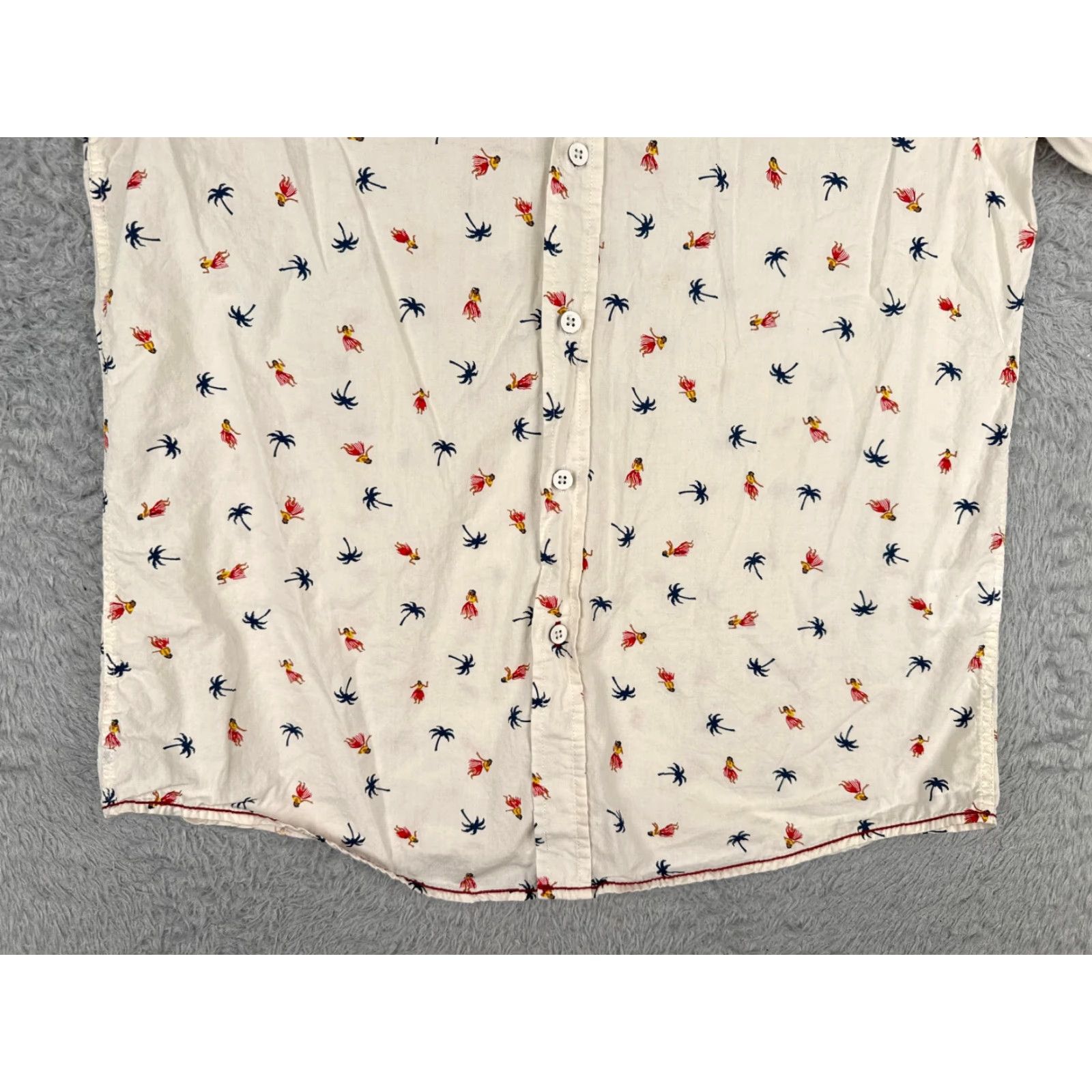 Vintage International Report Hawaiian Shirt Men Medium White Floral Button-Up Collared Casual Summer Regular Fit Size US M / EU 48-50 / 2 - 5 Thumbnail