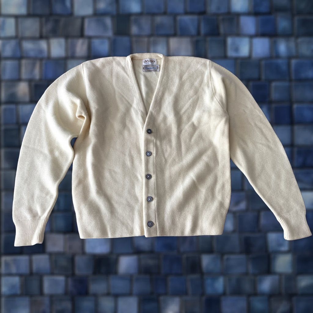 Vintage VINTAGE Minks Suburban Fisherman Cardigan Yellow Australian Wool 1960s Sz M Size M / US 6-8 / IT 42-44 - 1 Thumbnail