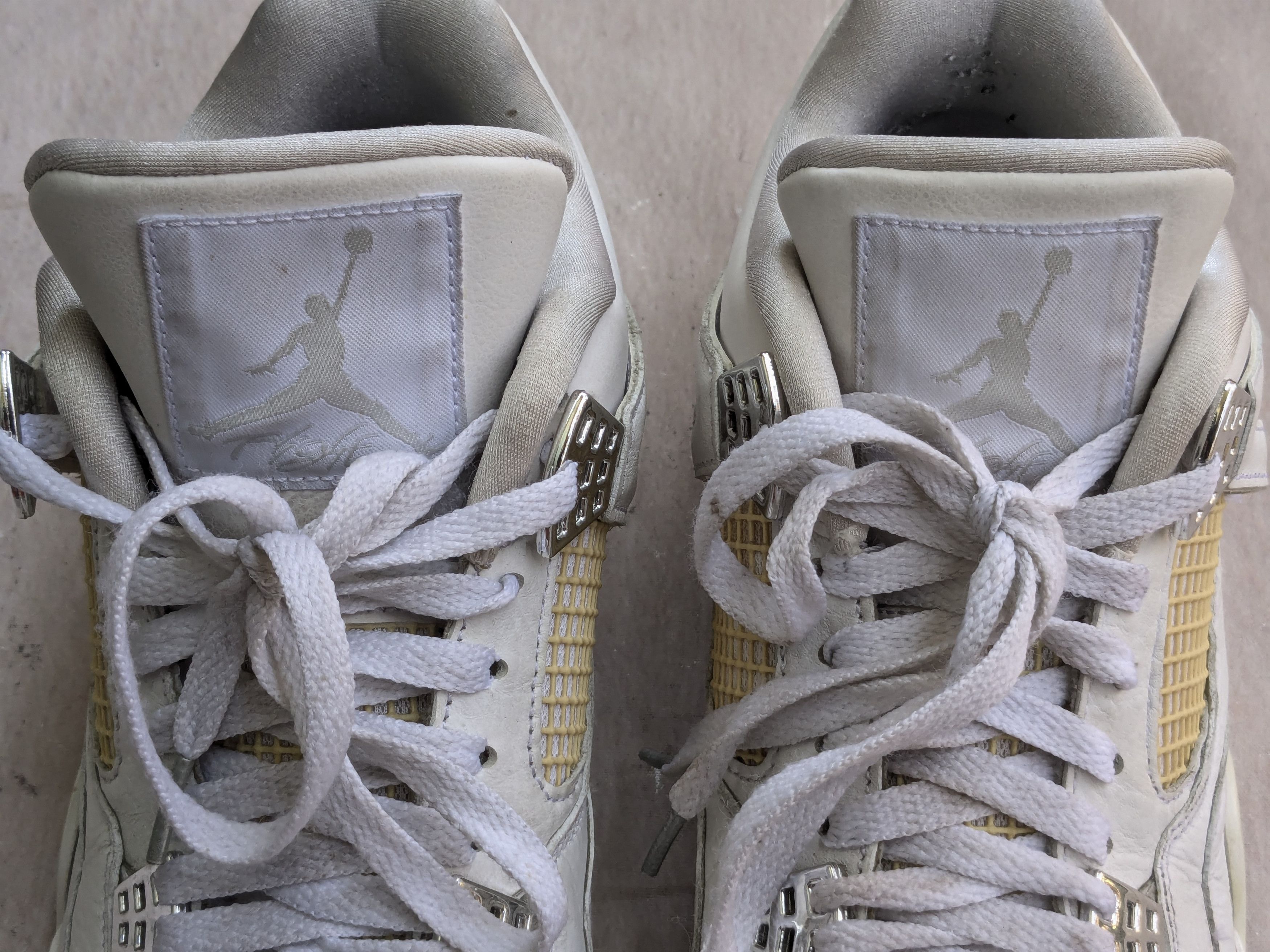 Jordan Brand Nike Air Jordan 4 Retro Pure Money 11.5 White Silver Leather Size US 11.5 / EU 44-45 - 4 Thumbnail