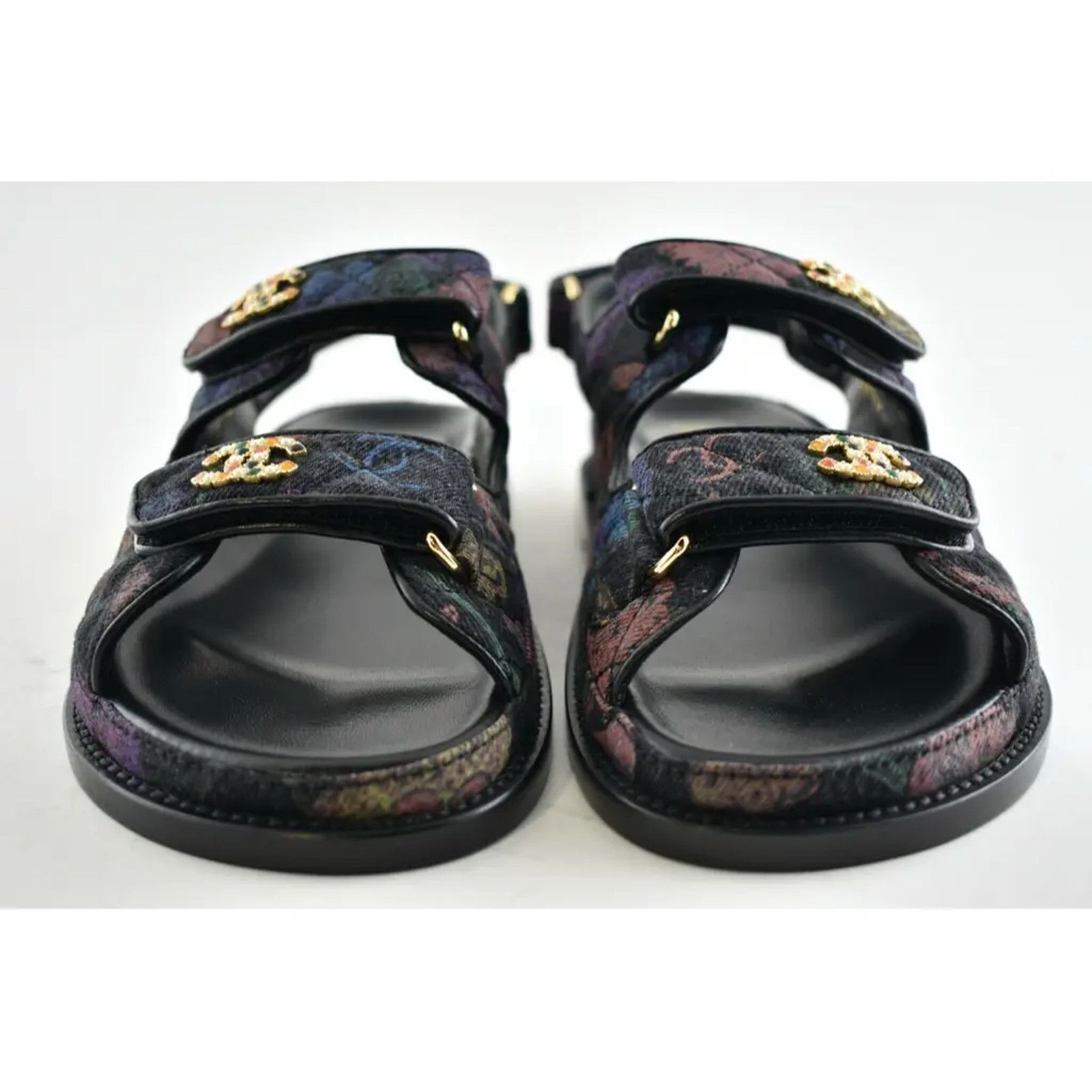 Chanel Chanel 21A Black Denim Graffiti CC Logo Mule Slide Strap Size US 6.5 / IT 36.5 - 6 Thumbnail