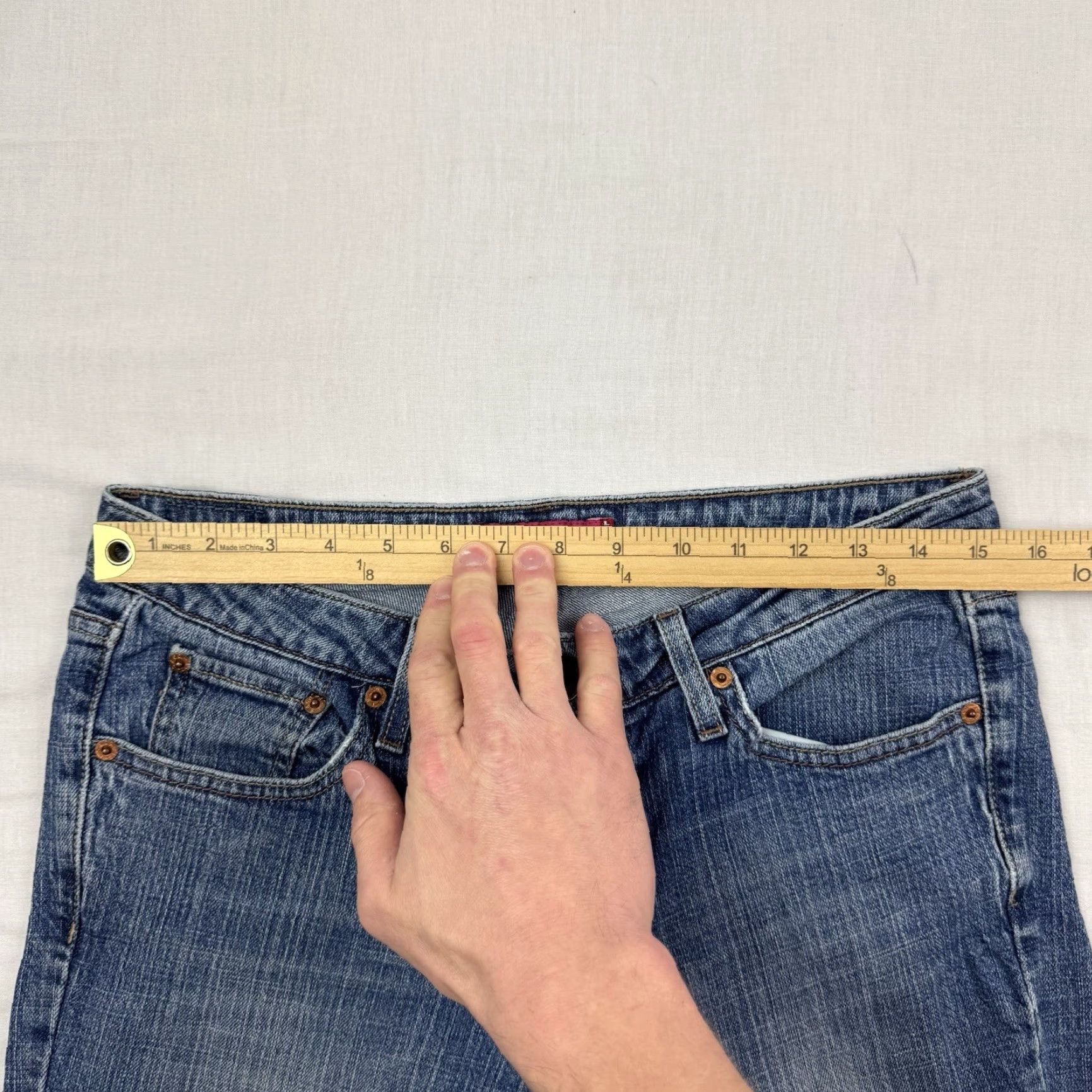 Levi's VINTAGE Levi's 518 Bootcut Jeans Womens 30x31 Hipster Y2K Low Blue Size 30" / US 8 / IT 44 - 7 Thumbnail