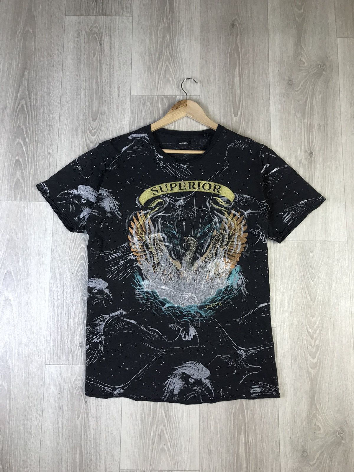 Diesel × Vintage Diesel Sebs Superior Graphic Tee Shirt Eagle Phoenix Y2K Size US XL / EU 56 / 4 - 3 Thumbnail