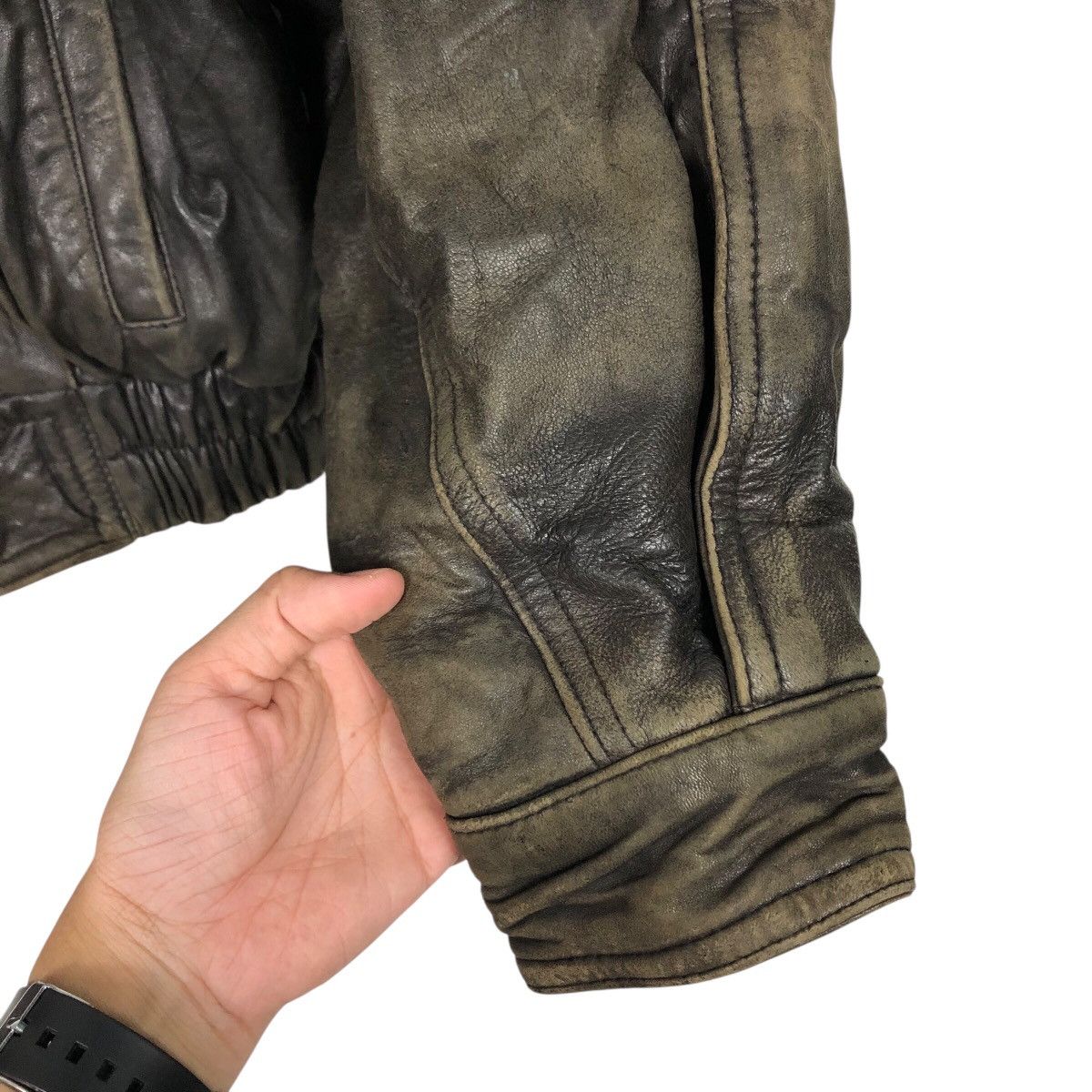 Japanese Brand Robert Comstock Vintage Black Leather Bomber Jacket Size US M / EU 48-50 / 2 - 16 Thumbnail