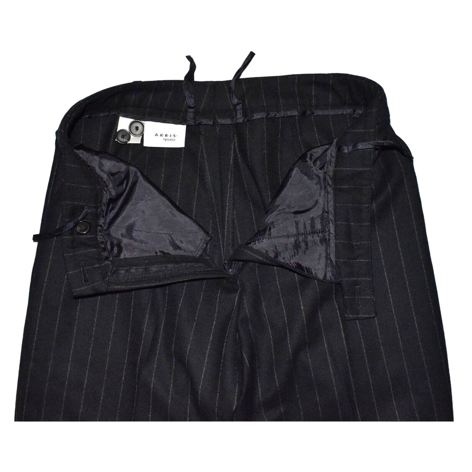 Akris AKRIS Striped Wool Straight Cuffed Dress Trouser Pants US 10 Size 32" / US 10 / IT 46 - 5 Thumbnail