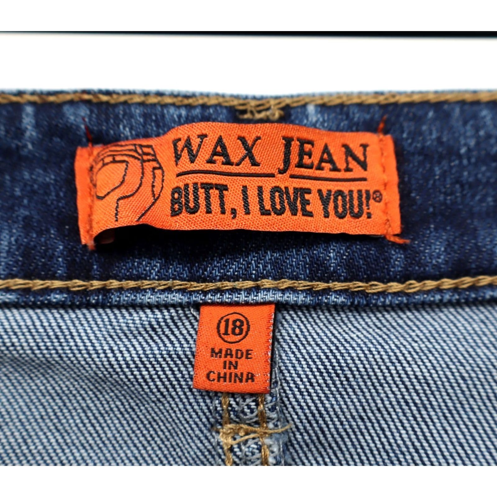 Vintage Wax Jeans Women's Push Up Collection High Rise Jeans 18 Blue Cotton Polyester Spandex 27 Inseam Linen? Size 40" / US 18 - 4 Thumbnail