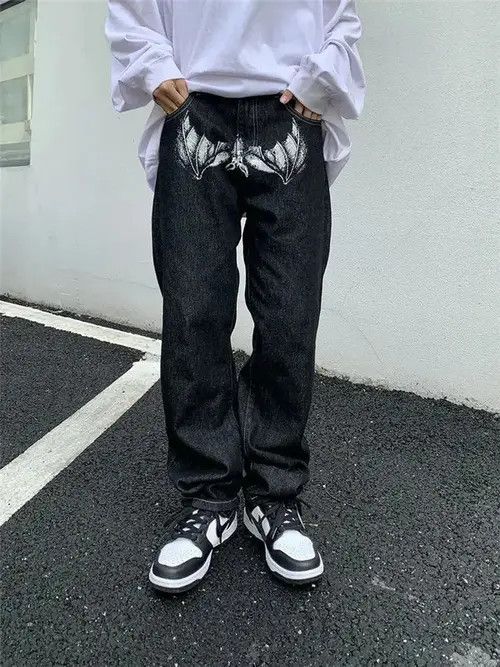 Jean × Vintage Streetwear Head Design Baggy Jeans Size US 32 / EU 48 - 4 Thumbnail