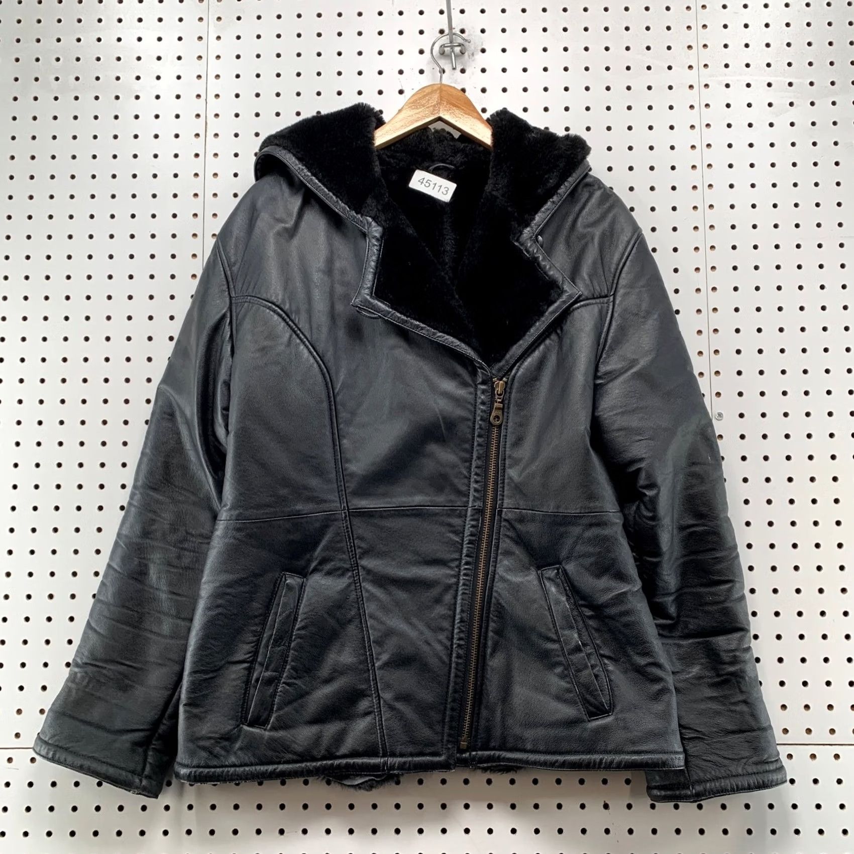 Vintage Wilsons Leather Genevieve Jacket Womens M Black Faux Fur Liner Jacket Size M / US 6-8 / IT 42-44 - 2 Thumbnail