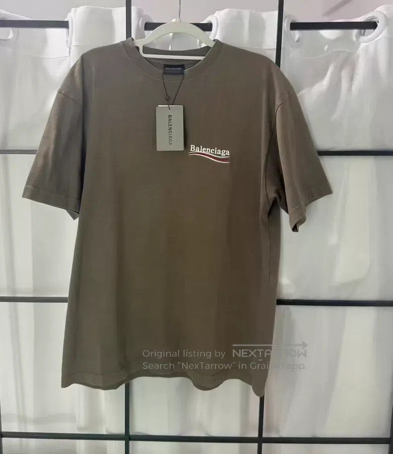 Balenciaga Balenciaga Khaki Green Coke Embroidered Short Sleeve Size US XS / EU 42 / 0 - 1 Thumbnail