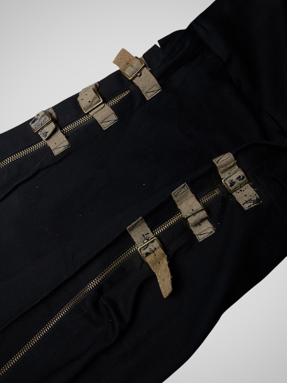 Le Grande Bleu (L.G.B.) Archive Black Peace Now Zip Bondage Flared Pants Size US 26 / EU 42 - 7 Thumbnail