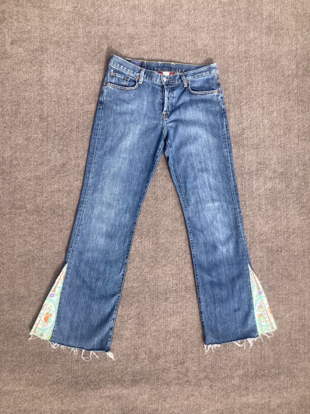 Lucky Brand Vtg Y2k Lucky Brand Easy Rider Owl Gusset Flare Jean 29 USA Size 29" - 4 Thumbnail