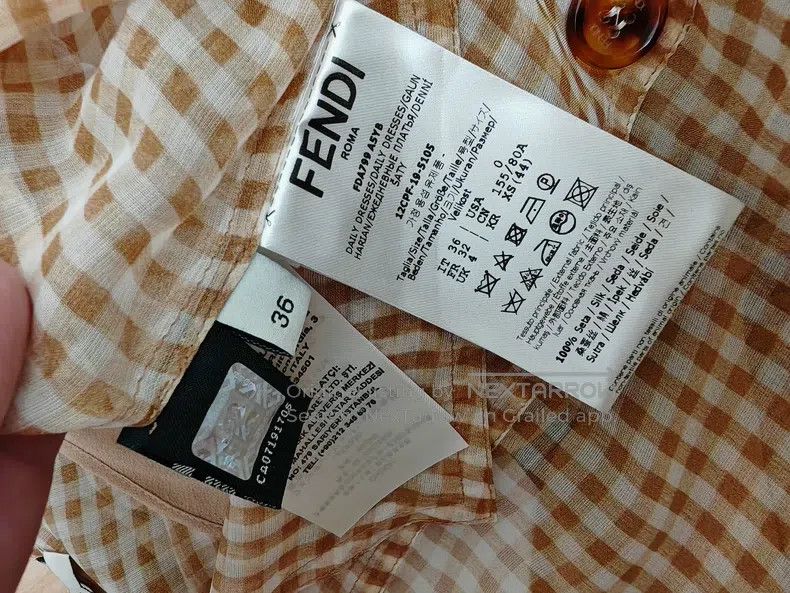 Fendi Fendi Beige Plaid Dress Size XXS / US 00 / IT 34 - 4 Thumbnail