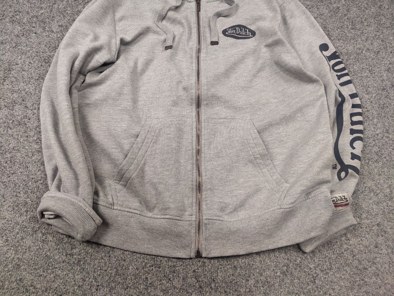 Von Dutch Von Dutch Vintage Gray Zip Hoodie Big sleeves Logo Y2K Style Size US L / EU 52-54 / 3 - 5 Thumbnail