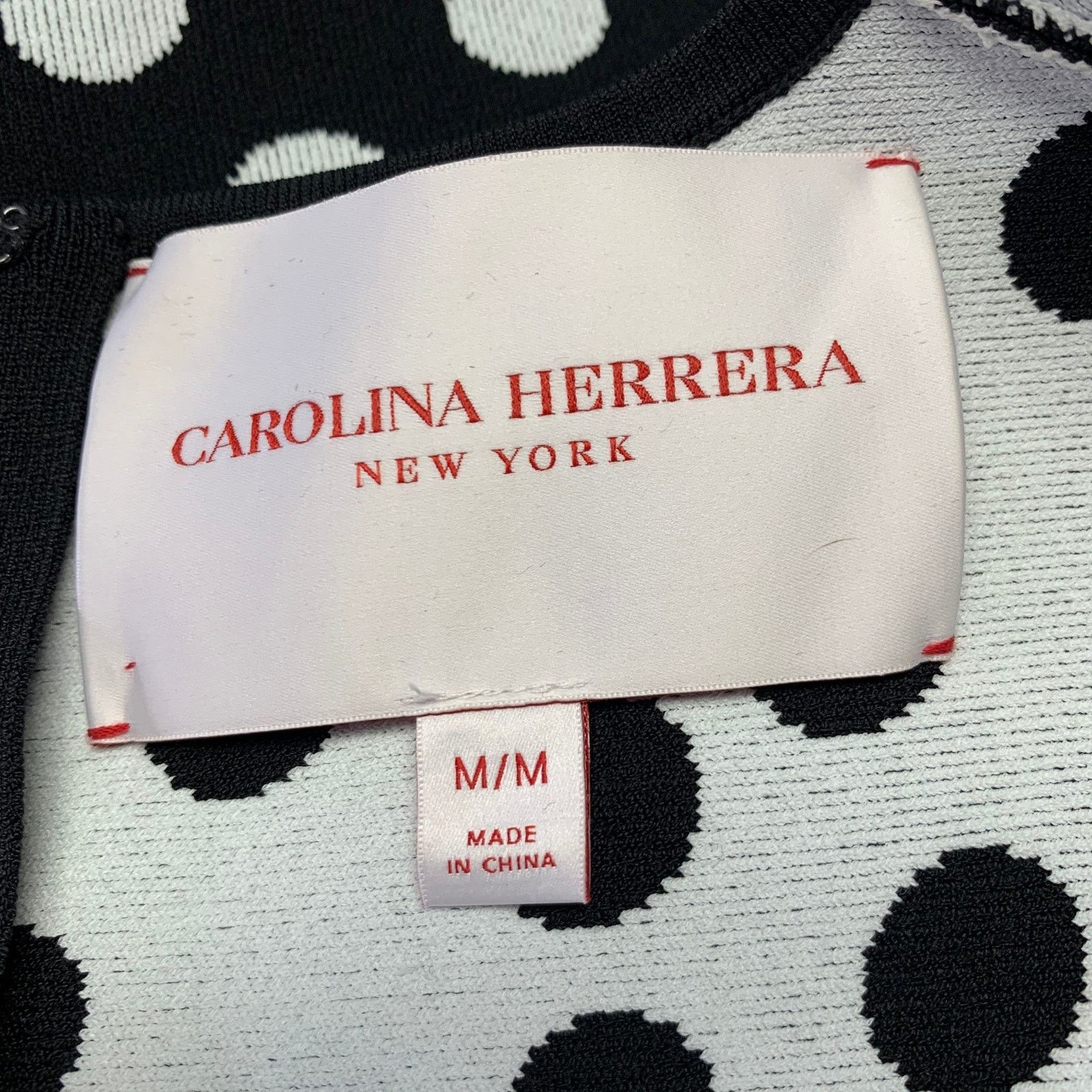 Carolina Herrera CAROLINA HERRERA M Black White Polka Dot Cocktail Dress Size M / US 6-8 / IT 42-44 - 5 Thumbnail
